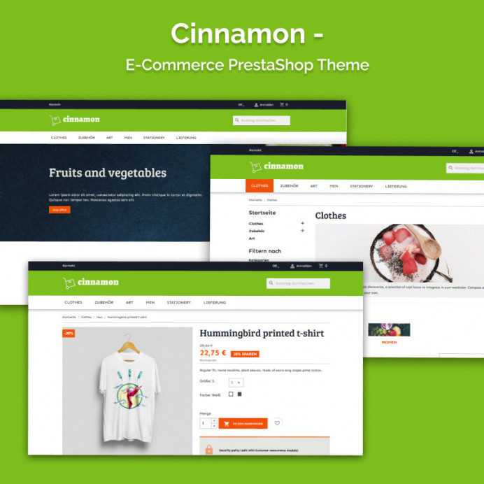 Cinnamon - Responsive Multipurpose E-Commerce PrestaShop Theme